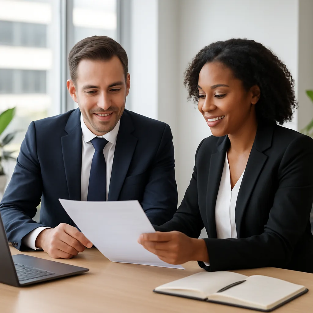 Business team reviewing candidates